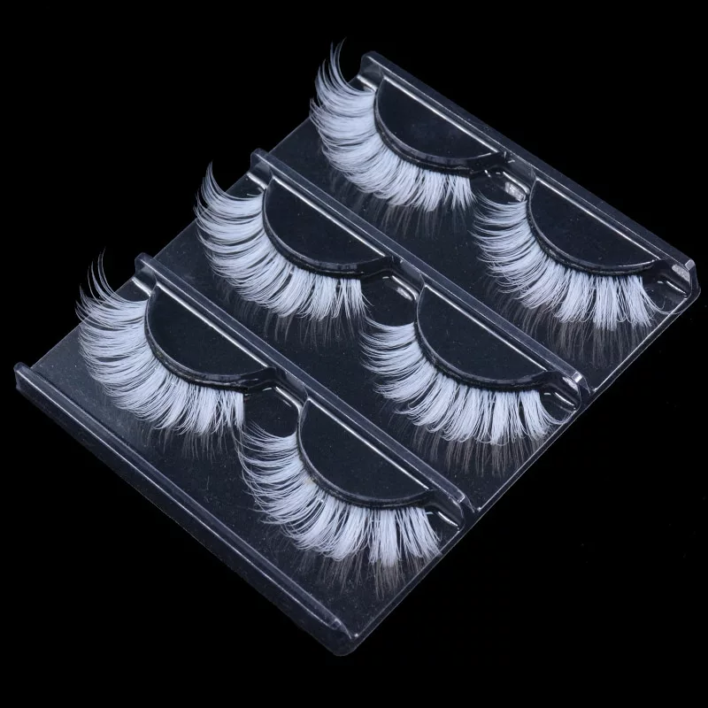 Kekelala 3 Pairs Lot Fluffy Lace White Eyelashe Natural Colored Artificial Vegan Silk Eye Lashes For Doll Cosplay Party Halloween 6 Kekelala 3 Pairs Lot Fluffy Lace White Eyelashe Natural Colored Artificial Vegan Silk Eye Lashes For Doll Cosplay Party Halloween - Image 6