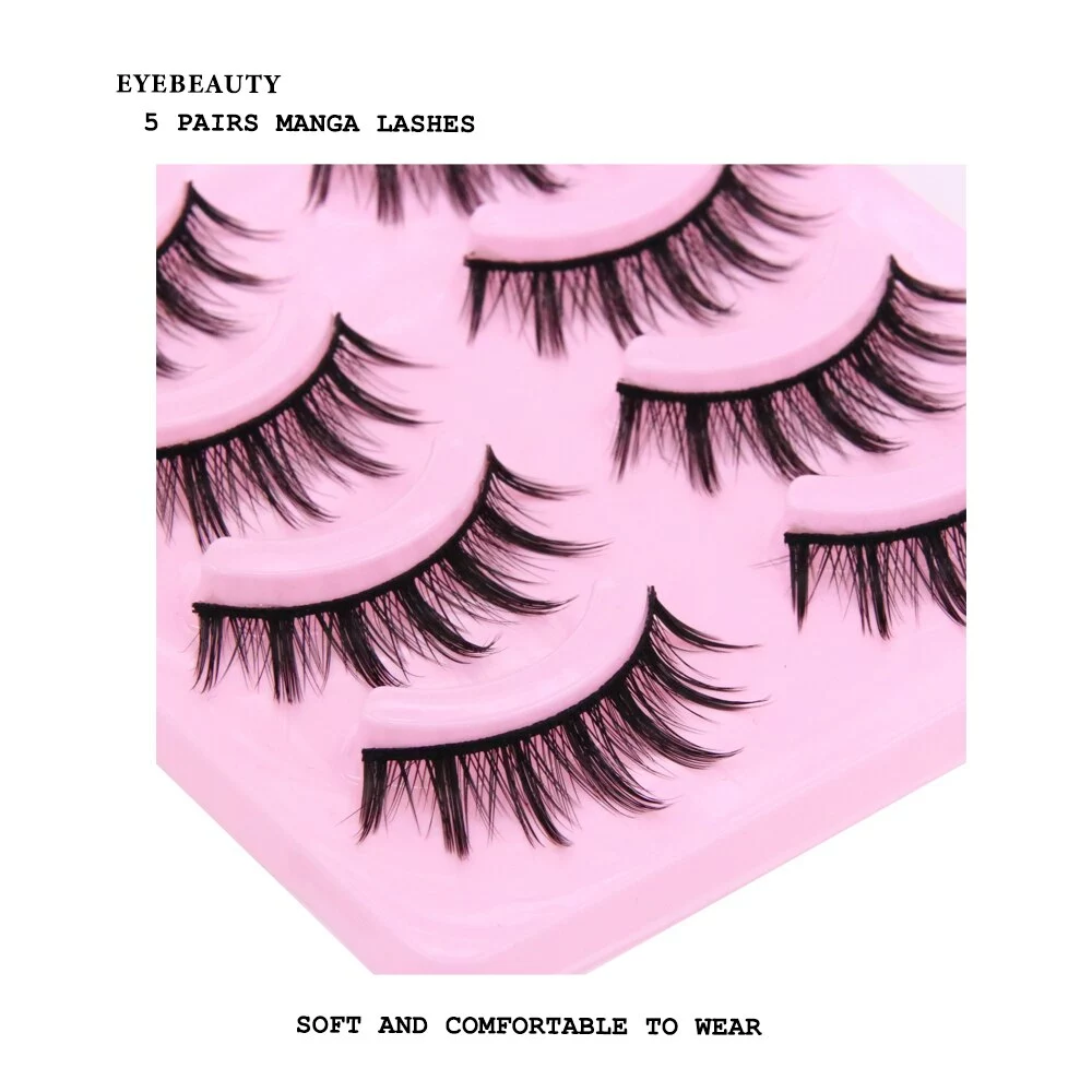 Cosplay&ware 5 Pair Manga Lashes Little Devil Anime Cosplay Natural Wispy Fairy Cross Korean Makeup Fake Eyelashes 4 Cosplay&ware 5 Pair Manga Lashes Little Devil Anime Cosplay Natural Wispy Fairy Cross Korean Makeup Fake Eyelashes - Image 4