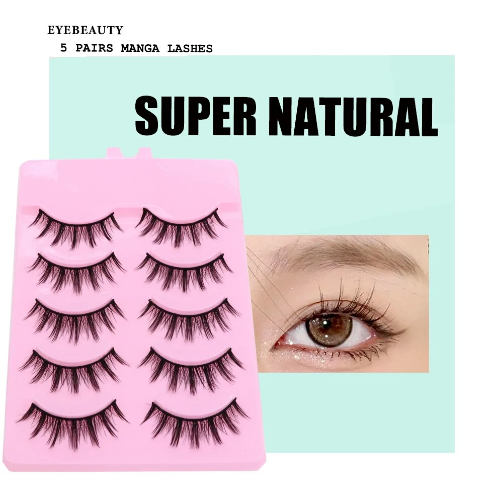 Cosplay&ware 5 Pair Manga Lashes Little Devil Anime Cosplay Natural Wispy Fairy Cross Korean Makeup Fake Eyelashes 2 Cosplay&ware 5 Pair Manga Lashes Little Devil Anime Cosplay Natural Wispy Fairy Cross Korean Makeup Fake Eyelashes - Image 2
