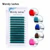 Wendy Lashes Colored Lashes Extension Easy Fan Volume False Eyelash Faux Mink Blooming Fans Cosplay Brown Purple Blue