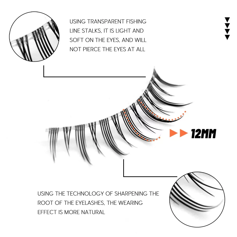 GROINNEYA Manga Lashes 5 Pairs Cosplay 3d Faux Mink Natural Short Full Strip Clear Band Soft Eyelashes Extension 5 GROINNEYA Manga Lashes 5 Pairs Cosplay 3d Faux Mink Natural Short Full Strip Clear Band Soft Eyelashes Extension - Image 5