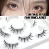 GROINNEYA Manga Lashes 5 Pairs Cosplay 3d Faux Mink Natural Short Full Strip Clear Band Soft Eyelashes Extension