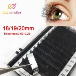 TPOK 16rows Case 18 19 20mm Long Style Length In One Tray Maquiagem Cilios Silk Natural Individual Eyelash Extension Cosplay Make-up