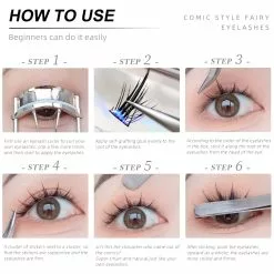 Yelix Upgrade A-type Eyelashes Manga Lashes Natural Individual Cluster Quick Diy Eyelash Extensions Kit Cosplay -Zentai shop online 74290 762992