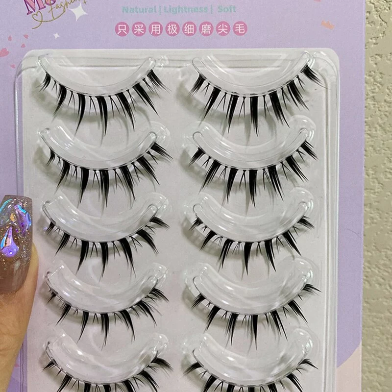 Cosplay&ware 1 5 Pairs Handmade Soft Wispy Curling False Eyelashes Natural Fairy Daily Volume Cosplay Makeup Extension Tools 5 Cosplay&ware 1 5 Pairs Handmade Soft Wispy Curling False Eyelashes Natural Fairy Daily Volume Cosplay Makeup Extension Tools - Image 5