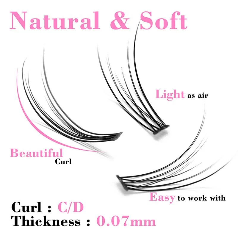 Kimcci 120pcs Premium Mink Individual Dovetail Eyelash Extension Natural 3d Cluster Eyelashes Professional Makeup Flared Lashes 3 Kimcci 120pcs Premium Mink Individual Dovetail Eyelash Extension Natural 3d Cluster Eyelashes Professional Makeup Flared Lashes - Image 3
