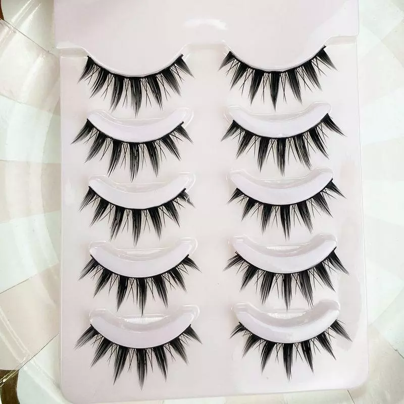 Yokpn 5 Pairs Eyelashes Cos Dance Performance Eyelash Handmade Acrylic Cross Female Japanese 3d Natural Lashes 4 Yokpn 5 Pairs Eyelashes Cos Dance Performance Eyelash Handmade Acrylic Cross Female Japanese 3d Natural Lashes - Image 4