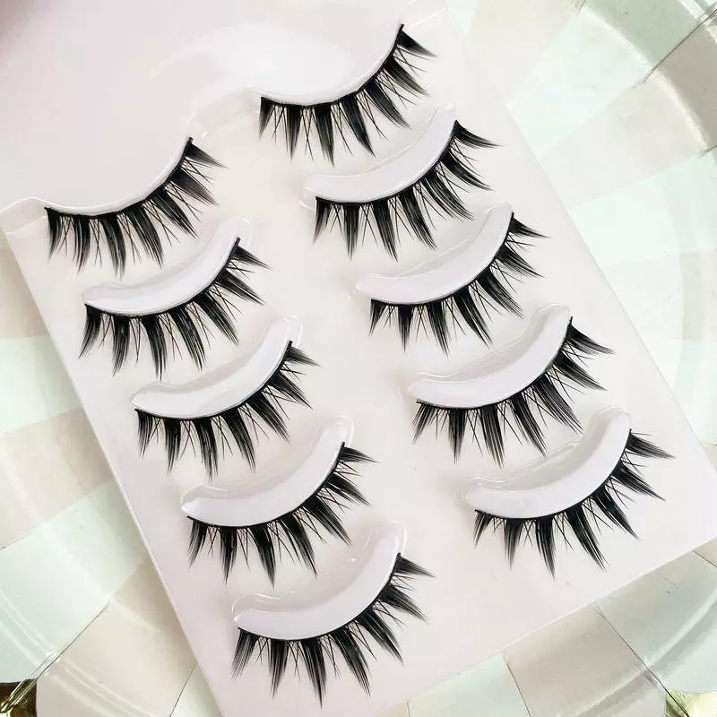 Yokpn 5 Pairs Eyelashes Cos Dance Performance Eyelash Handmade Acrylic Cross Female Japanese 3d Natural Lashes 5 Yokpn 5 Pairs Eyelashes Cos Dance Performance Eyelash Handmade Acrylic Cross Female Japanese 3d Natural Lashes - Image 5