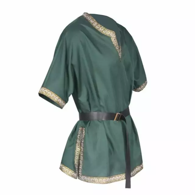 Cosplay&ware Adult Men Medieval Knight Warrior Costume Green Tunic Clothing Norman Braid Viking Pirate Larp Top Shirt For 3 Cosplay&ware Adult Men Medieval Knight Warrior Costume Green Tunic Clothing Norman Braid Viking Pirate Larp Top Shirt For - Image 3