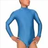 Cosplay&ware Adult Spandex Lycra Mock Neck Leotard Mens Long Sleeve Short Unitard Jumpsuit Ballet Dance Costumes Men Zipper Back Body Suit