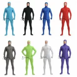 Ainclu Open Face Zentai Cat Suit Green Black White Cosplay Spandex Kids Adult Halloween Party