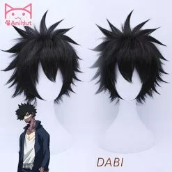 Anihut Dabi My Hero Academia Cosplay Wig Synthetic Black Hair Anime Boku No Heat Resistant