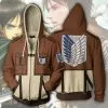 Cosplay&ware Anime Attack On Titan Hoodie Jacket Shingeki No Kyojin Legion Eren Cosplay Costume Party Sportswear Thin Zipper Hoodies