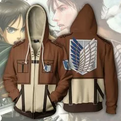 Cosplay&ware Anime Attack On Titan Hoodie Jacket Shingeki No Kyojin Legion Eren Cosplay Costume Party Sportswear Thin Zipper Hoodies