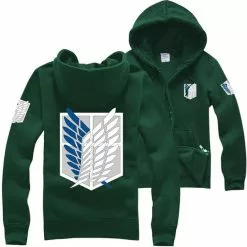 HaiCospl Anime Attack On Titan Unisex Cosplay Costume Green Black Hoodie Scouting Legion Hooded Jacket 2 Colors