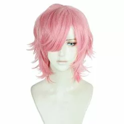 Alsocool Anime Yuri Pink Short Wig Cosplay Costume Club Heat Resistant Synthetic Hair Halloween Party Wigs