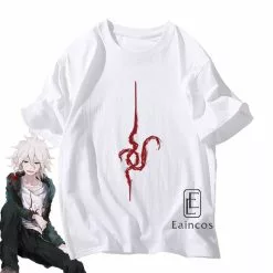 Eaincos Anime Danganronpa Komaeda Nagito T-shirt Cosplay Costume Dangan Ronpa White Short Sleeve Cotton Shirts Men Women Casual Tops