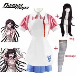 Novedan Anime Danganronpa Mikan Tsumiki Cosplay Costume Halloween Party Ultimate Nurse Pink Cafe Maid Uniform Outfit For Women
