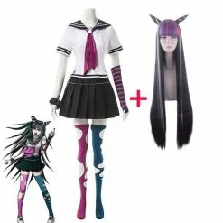 Morematch Anime Danganronpa Mioda Ibuki Cosplay Costume Colorful Devil Horn Wig For Woman Halloween Carnival Props