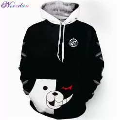 Novedan Anime Danganronpa Monokuma Cosplay Costume Unisex Hoodie Sweatshirt Hooded Black White Bear Long Sleeve Daily Casual Coat Jacket -Zentai shop online Anime Danganronpa Monokuma Cosplay Costume Unisex Hoodie Sweatshirt Hooded Black White Bear Long Sleeve Daily Casual 2.jpg 640x640q80 2.jpg 2