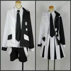 NoEnName_Null Anime Danganronpa V3 Killing Harmony Cosplay Monokuma Unisex Costume Coat & Shirt Tie Skirt Or Pants Socks