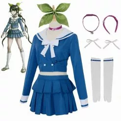 Daliclown Anime Danganronpa V3 Killing Harmony Tenko Chabashira Cosplay Costume Women Blue School Uniform Outfit Dress Sailor Suit