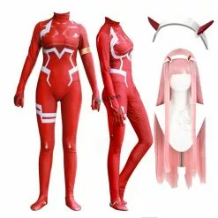 Daliclown Anime Darling In The Franxx 02 Zero Two Cosplay Costume For Women Halloween Wig 3d Printing Bodysuit Zentai Suit
