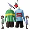 Novedan Anime Game Undertale Cosplay Costume Sweatshirts High Collar Long Sleeve Clothing Shorts Necklace