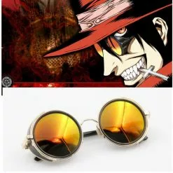 Cosplay&ware Anime Hellsing Alucard Cosplay Prop Vampire Hunter Glasses Orange Sunglasses For Men Women