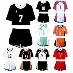 Cosplay&ware Anime Haikyuu Cosplay Costume Hinata Shoyo Shirt Shorts Nishinoya Yuu Sports Karasuno Koukou High School Volleyball Club Women