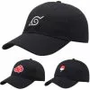 Cosplay&ware Anime Hats Akatsuki Ninja Uchiha Konoha Red Cloud Symbol Baseball Cap Cosplay Costumes Accessories