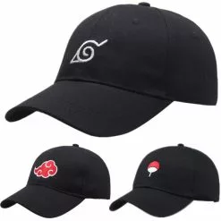 Cosplay&ware Anime Hats Akatsuki Ninja Uchiha Konoha Red Cloud Symbol Baseball Cap Cosplay Costumes Accessories