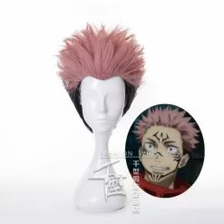 Liser Anime Jujutsu Kaisen Ryomen Sukuna Cosplay Wig Costume Short Heat Resistant Synthetic Hair Halloween Carnival Party