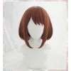 Cosplay&ware Anime My Hero Academia Uraraka Wigs Short Brown Bob Heat Resistant Cosplay Costume Wig & Cap