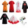 Prowow Anime Ninja Mingyue Uchiha Shuriken Forehead Band Accessories Set Cosplay Halloween Christmas Party Costume Cloak
