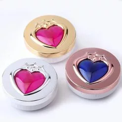 Cosplay&ware Anime Sailor Moon Cosplay Heart Round Contact Lenses Box Travel Glasses Lens Case Holder Women Christmas