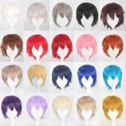 Cosplay&ware Anime Synthetic Hair Short Wavy Men Wig Cosplay Universal Bangs Wigs Halloween Accessories