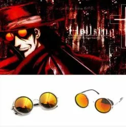 Cosplay&ware Anime Vampire Hunter Hellsing Alucard Tailored Cosplay Glasses Orange Sunglasses Costume