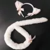 Cosplay&ware Anime Women Fox Ear Cat Girl Plush Headband Tail Maid Dressing Set Props Carnival Party Cosplay Costume Halloween