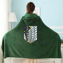 HaiCospl Attack On Titan Cloak Green Blanket Flannel Cosplay Costume Of Corps Hoodie Shingeki No Kyojin Survey