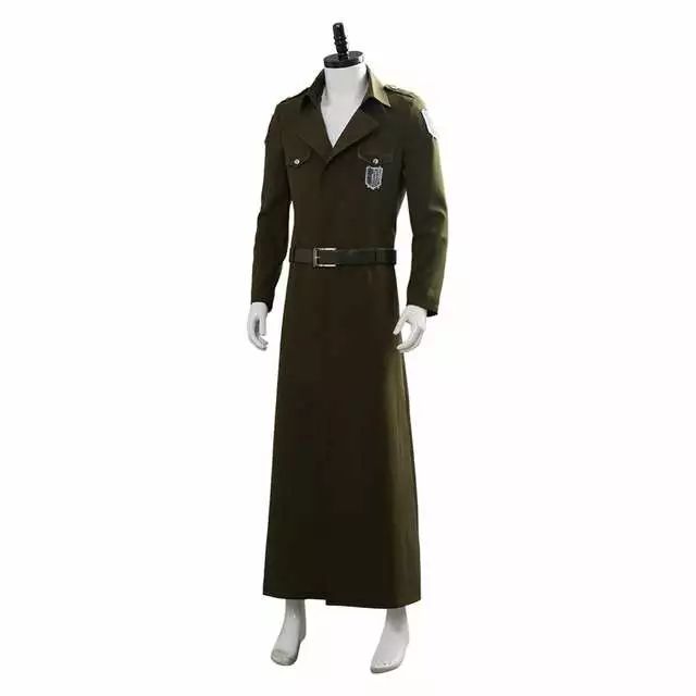 Cosplay&ware Attack On Titan Cosplay Levi Costume Scouting Legion Soldier Coat Trench Jacket Adult Men Halloween Carnival Clothing 4 Cosplay&ware Attack On Titan Cosplay Levi Costume Scouting Legion Soldier Coat Trench Jacket Adult Men Halloween Carnival Clothing - Image 4