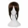 Ktip Up Attack On Titan Cosplay Wig Brown Short Ponytail Heat Resistant Synthetic Hair Halloween Party Play Wigs Pelucas