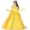 NuoNuoWell Beauty And The Beast Bell Yellow Long Dress Halloween Costume Belle Princess Masquerade Carnival Adult Suit