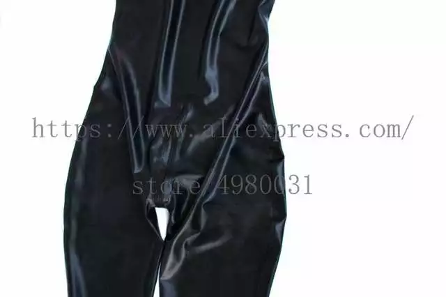 Cosplay&ware Black 100% Real Natural Latex Suit Women’s Bodysuit Fetish With Crotch Zip In Solid Color 5 Cosplay&ware Black 100% Real Natural Latex Suit Women’s Bodysuit Fetish With Crotch Zip In Solid Color - Image 5