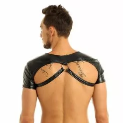 FEESHOW Black Faux Leather Harness Shoulder Bondage Belt Mens Half Tank Top Clubwear Male Stage Costume Crop Tops Chest Bdsm Men -Zentai shop online Black Faux Leather Harness Shoulder Bondage Belt Mens Half Tank Top Clubwear Male Stage Costume Crop 3.jpg 640x640q80 3.jpg 3