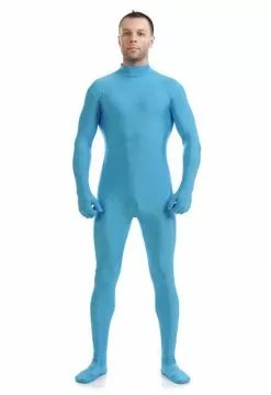 Cosplay&ware Cm-19 Sky Blue Spandex Zentai Full Body Skin Tight Jumpsuit Suit Bodysuit Costume For Women Men Unitard Lycra Dancewear