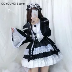 Luogen Coyoung Store Cosplay Sweet Lolita Dress Retro Lace Bowknot Flare Sleeve Victorian Kawaii Girl Gothic -Zentai shop online COYOUNG Store Cosplay sweet lolita dress retro lace bowknot flare sleeve swallowtail victorian dress kawaii girl 2.jpg 640x640q80 2.jpg 2