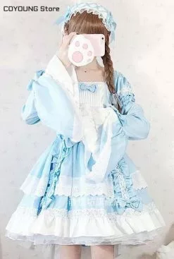 Luogen Coyoung Store Cosplay Sweet Lolita Dress Retro Lace Bowknot Flare Sleeve Victorian Kawaii Girl Gothic -Zentai shop online COYOUNG Store Cosplay sweet lolita dress retro lace bowknot flare sleeve swallowtail victorian dress kawaii girl 3.jpg 640x640q80 3.jpg 3