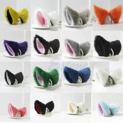 GOHAND Cosplay Party Cat Fox Long Fur Ears Neko Costume Hair Clip Halloween