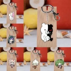 Cosplay&ware Danganronpa Keychain Monokuma Double-sided Acrylic Keyrings Cosplay Props